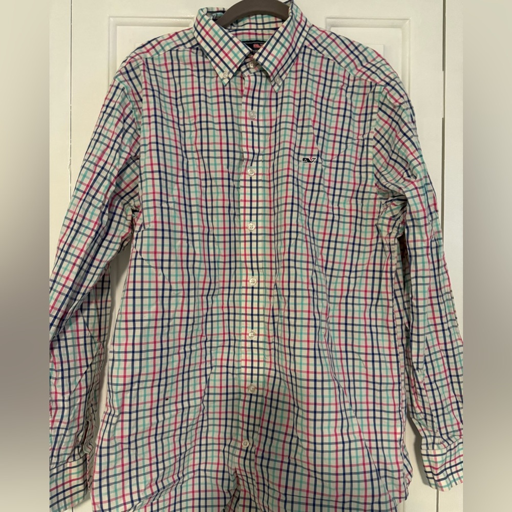 Vineyard Vines Men’s Button Down Shirt Slim Fit Whale Shirt